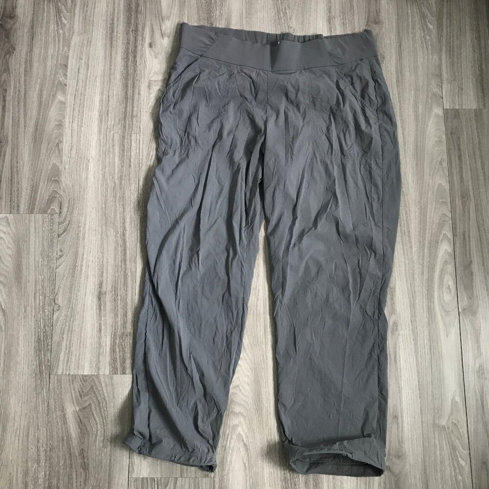 COLUMBIA WOMENS PANTS GRAY OUTDOOR CROP STRAIGHT LEG XL